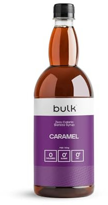 Bulk Zero Calorie Barista Syrup, Caramel, 1 Litre, Perfect for Protein Shakes, Coffee, Tea, Desserts, Pancakes and Waffles, Vegan, No Sugar, Fat, or Calories, Packaging May Vary