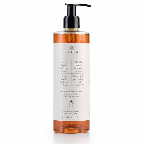 PRIJA Flüssigseife mit Ginseng 18x 380ml Pumpspenderflasche vitalisierende Handseife Hotels
