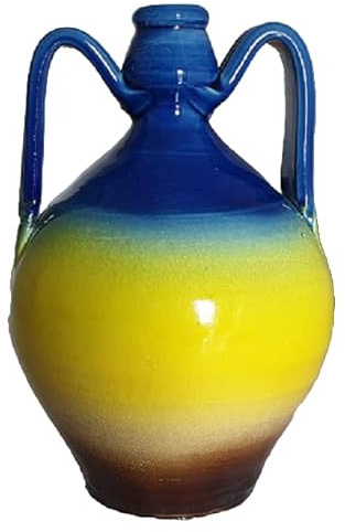 CERAMICHE ANGELA RINALDI Anfora in Ceramica di Vietri Dipinta a Mano - Altezza cm 25 Diametro cm 16 Giara Terracotta