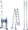 Escalera telescópica articulada de 5 m STEMPAKT, escalera de 2 x 8 peldaños plegable profesional multifuncional, altura de trabajo máx. 5,9 m, garantía de 5 años Hoström