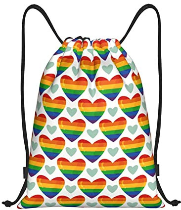 385 Rucksack Mit Kordelzug Pride Month LGBTQ Gay Pride Ally Turnbeutel Für Damen Faltbar Gymnastikbeutel wasserdichte Rucksack Für Damen & Herren, Für Strandurlaub, Schwimmen, Schule