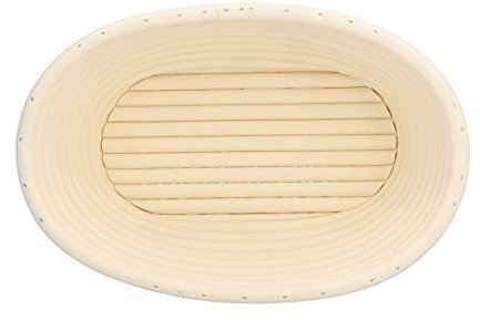Cestino per Lievitazione Pane Lavabile Doppio Antiaderente Forma Innovativa Cestello Fermentazione per Domestica Forno 21 x 14 x 8 cm Beige Ovale