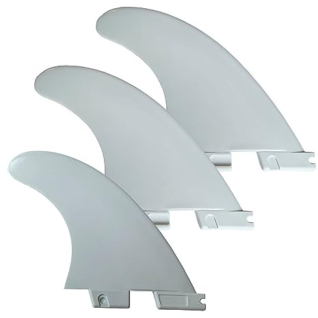 UP100 3 Teile/Satz Tri G5 Surfbrett Flossen kompatibel für FCS 2 Flossen Box SUP Surfing Fin 1 Center + 2 Side 2 Farben (Weiß)