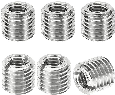 PATIKIL Gewinde Adapter Hülse M16x2 auf M10x1,5, 15mm, 6 Stück | Reduziere Mutter,Außengewinde zu Innengewinde, Reparatur Einsatz Schraube Reduzierstück Verbindungselement