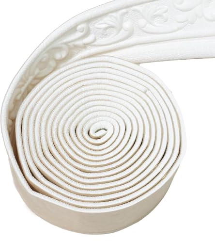 WAPANE 90 x 3.1 Peel Stick Foam Molding Trim Self Adhesive, Crown Molding Wallpaper Border Flexible, 3D Wall Edging Lines Foam Baseboard, Wall Base Moulding Trim for Home, Hotel DIY Decoration