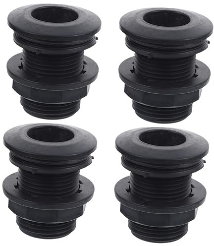 ULTECHNOVO 4pcs PVC Bulkhead Fitting Connector Seal Gasket for Water Tanks Ponds Aquariums Pools Garden Hose Irrigation Systems Supplies