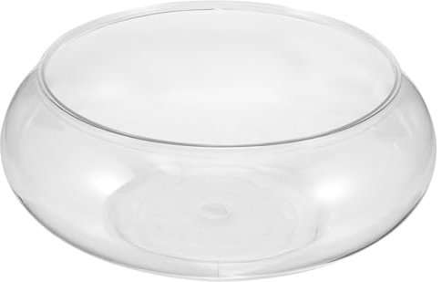 Sosoport Transparente Fischglas-Vase, Goldfisch-Tank, breite Öffnung, Blumenvase, flacher Übertopf, Wasserpflanzentopf, Narzissen-Topf, kein Loch, Hydrokultur-Pflanzgefäß, Blumenbehälter, Schale