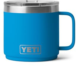 YETI Rambler 14 oz Stackable Mug, Vacuum Insulated, Stainless Steel with MagSlider Lid, Big Wave Blue