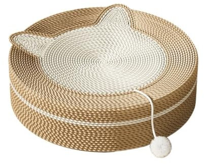 Kratzpappe für Katzen Großes rundes Katzenkratzbrett, Sisal-Katzenstreu, Katzenbedarf, lindert Langeweile, Krallenschleifer, Katzensofa Katzenspielzeug