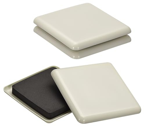 uxcell 4 feltrini scorrevoli quadrati in plastica, riutilizzabili, per sedie, per moquette, piastrelle, vinile, pavimenti in legno duro (grigio)