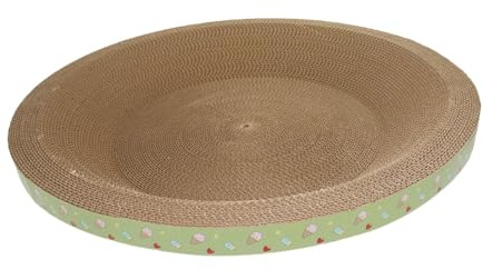 perfk Katzenkratzbrett mit Loungebett – Wellpappe Kratzschale für Katzen, Schlaf- & Spielplatz, Schützt Möbel vor Kratzschäden,40x8,5cm