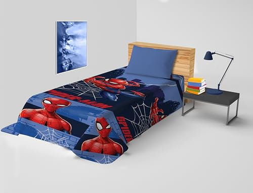 Spiderman couvrir Disney pour lit simple, couvre-lit printanier non rembourré, 170 x 270 cm, 100 % coton, Marvel