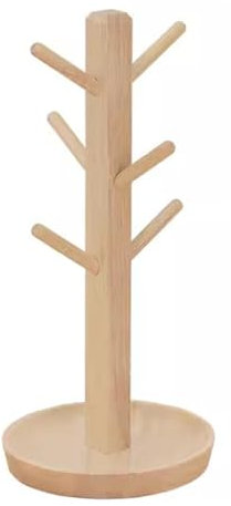 KITCISSL Plateau À Clés Étagère À Vaisselle, Plateau Bois Porte-gobelet, Porte-gobelet d'eau Étagères Ménagères Créatives Égouttoir Tasse À Café Thé Étagère Suspendue pour Salon (Color : Khaki)