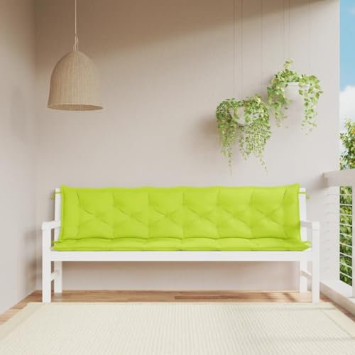 ZEYUAN Gartenbank-Auflagen 2 STK. Hellgrün 200x50x7 cm Oxford-Gewebe, Terrassenmöbel, Wetterfeste Bank, Outdoor Bank, Parkbank, Garten Banken, Deko Bank, Gartenmöbel - 361746