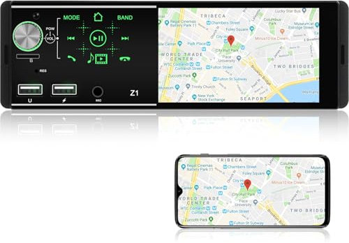 1DIN Autoradio mit 4,1 Zoll Touchscreen - Einzel-DIN FM Autoradio mit Bluetooth 5.0 - Unterstützt Mirror Link, Rückfahrkamera, TF-Karte/USB-Stick/AUX-Eing