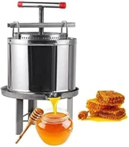 NIUOIOU Extracteur De Miel Manuel, Presse À Vin De Fruits, Machine À Jus Manuelle, Presse-Raisin pour La Fabrication du Vin, Cidre/Teinture/légumes/Miel/Presse À Huile d'olive
