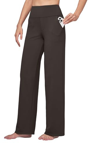 WILLIT Yogahose Damen Weite Bein Hose Stretch Sporthose Jogginghose High Waist Bauchkontrolle Freizeithose Arbeit lässige Hose mit Taschen