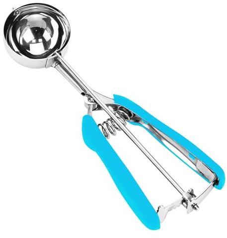 Ice Cream Scoop, Cookie Scoop, 3 Tbsp/ 45 ml/ 1.5 oz Cookie Scoops for Baking, 18/8 Stainless Steel Cookie Scooper for Baking, Ice Cream Scooper with Trigger Release, Cookie Dough Scoop (Blue)