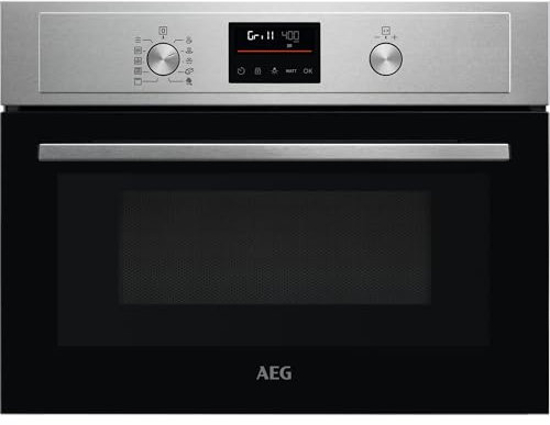 AEG 3000 Series Solo Microwave & Grill - Integrated Oven KMX525060M, 42L, Grill Function, Defrost, Electronic Display, Clean Enamel, Built-In 450x560x550mm, Stainless Steel Antifingerprint Coating