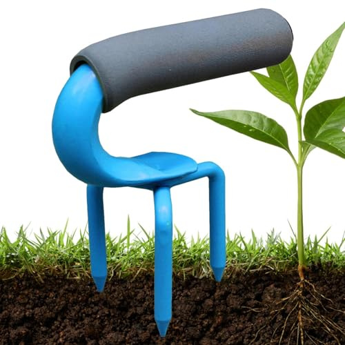 Fourche de jardin pour desserrer le sol, outil de jardinage de culture manuelle, cultivateur à main robuste en acier | Poignée ergonomique griffes de jardin pour désherber résistant à la rouille pour