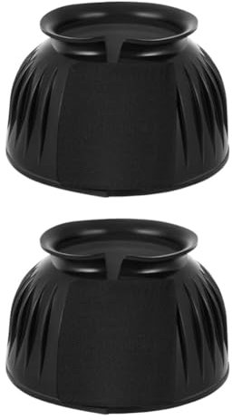 Fegtrtyoa 2 Stück Gummiglocken-Übergriffschutz für Pferde, Weiche Pferdegamaschen, Schutzausrüstung für Trainingsequipment L