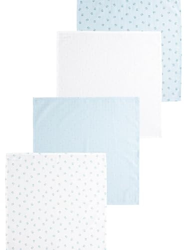 NEXT Bebé Pack de 4 paños de Muselina 100% algodón para bebé Blue Bear L