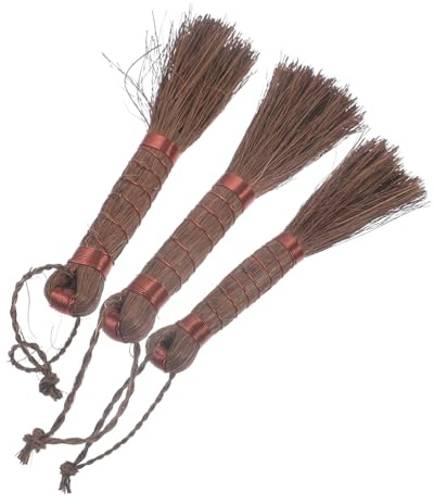 Toddmomy 3pcs Bonsai Wash Brush Straw Cleaners Palm Fiber Brush for Garden Flowerpot Cleaning Tool