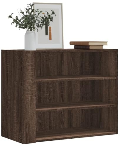 SKTQYQO Wandschrank Eiche braun 75 x 35 x 60 cm aus Spanplatte mit drei Fächern, feuchtigkeitsbeständig für Organisation und Aufbewahrung, kompaktes Design