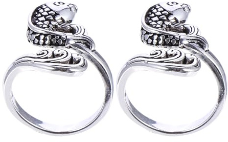 BESTonZON Anello per Maglieria Regolabile 2 Pezzi Uncinetto per Filato a Ditale in Metallo Strumento Portatile per Cucito Fai da Te e Lavorare a Maglia