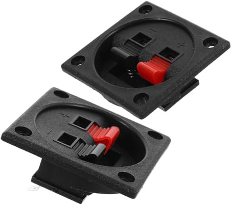 Alipis Morsetti a Molla per Cavi Altoparlanti Quadrati 2 Vie Connettori Terminali Stereo per Casse Acustiche e Subbox Collegamento Rapido e Trasmissione Audio Stabile per Home Theater