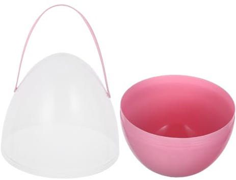 Beaupretty Jumbo 25cm Großes Kunststoff Osterei mit Henkel Befüllbar und Transparent für Ostereiersuche Partydeko und Geschenkfüllung