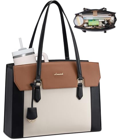 LOVEVOOK Handtasche Damen Groß Laptoptasche 15,6 Zoll Arbeitstasche Elegant Leder Shopper Tote Bag Women Lehrertasche Aktentasche Einkaufstasche Tragetasche Handbag für Work Büro Business Uni Schule