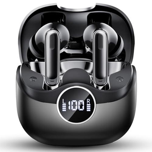 Wireless Earbuds, Bluetooth 5.3 Earphones with HiFi Stereo Deep Bass 4 ENC Mics, Bluetooth Earphones Dual LED Display, 35 H Playtime Noise Cancelling Earbuds, IP7 Waterproof Wireless Headphones, USB-C