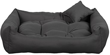 Gutekissen® Cuscino per Cani in Tessuto Resistente – Comfort Quotidiano – Materiali Durevoli e di Alta Qualità NEO (L - 90x75, Antracite)