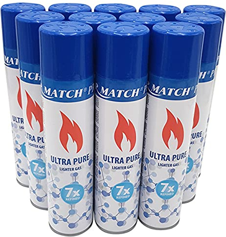 Vani Premium Feuerzeuggas Nachfüllgas Feuerzeug Butangas + 1 gratis Feuerzeug (12x ISO Butangas)