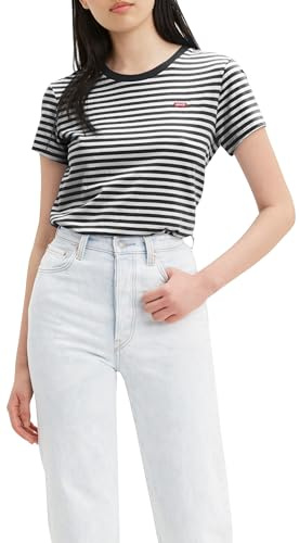 Levi's Damen Perfect Tee Raita Stripe Caviar XL