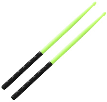 Musfunny 5A Drumsticks Nylon für Drum Set Nachtlicht Kunststoff Cool Glow Drum Sticks mit Anti-Rutsch Starke Musikinstrument Percussion Zubehör Fluoreszenz (grün-fluoreszierend)