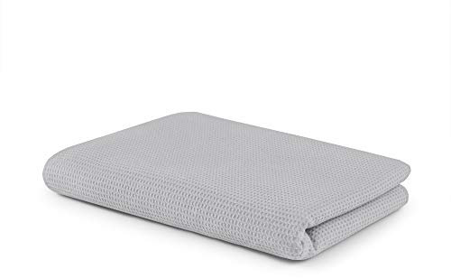 SETEX Couverture en piqué gaufré, Polyvalente, en 100% Coton, Convient comme Plaid, Couvre-lit, Couverture d'été, Couverture d'extérieur et Plus Encore, 150 x 200 cm, Gris Clair