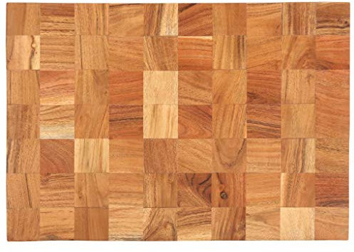 Tidyard Tagliere da Cucina Professionale in Legno massello, Vassoio Rettangolare di Legno, Tagliere Antiscivolo per Carne, Pesce e Verdure, 40 x 30 x 3,8 cm/50x34x3,8 cm/60x40x3,8 cm