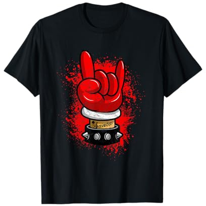 Heavy Metal Weihnachten - Pommesgabel des Teufels Nikolaus T-Shirt