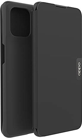 OPPO - Étui Flip Cover pour Smartphone OPPO Find X3 Pro, Protection Téléphone Portable, Rabat Ouverture Latérale, Porte-Carte 2 Emplacements, Prise en Main Confortable, Position de Maintien, Noir