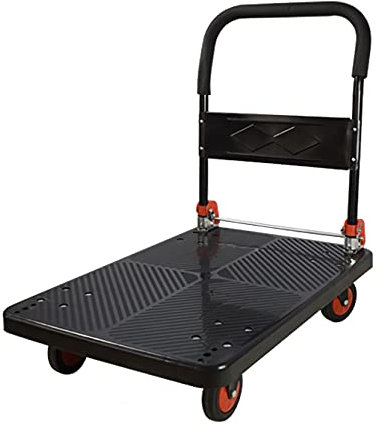Piattaforma Carrello Carrello di spinta del camion della piattaforma silenzioso con la maniglia pieghevole e le ruote girevoli mute per l'ufficio domestico 440lbs Pese Capacità Carrello Industriale a