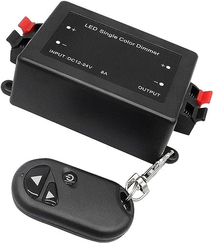 ZHITING Variateur LED sans fil 12 V avec télécommande, pour tout type d'ampoules LED à intensité variable(noir)