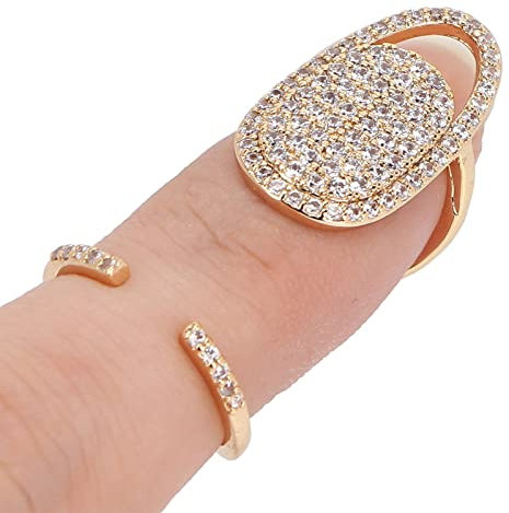 Frauen-Fingernagelringe, Nagelabdeckungsringe, Einstellbare Größe, Schöne, Praktische Abnutzung, Leicht, Sicherheitsmaterial, Fingerdekorationsringe für Partys(3047g)