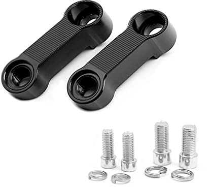 Larcele spiegelverlängerung motorrad, 10 mm 8mm Motorrad Rückspiegel Halterung für Motorrad-Rückspiegel, Halterung für Erhöhung des Rückspiegels MT/YSZ-01 MEHRWEG (Schwarz)