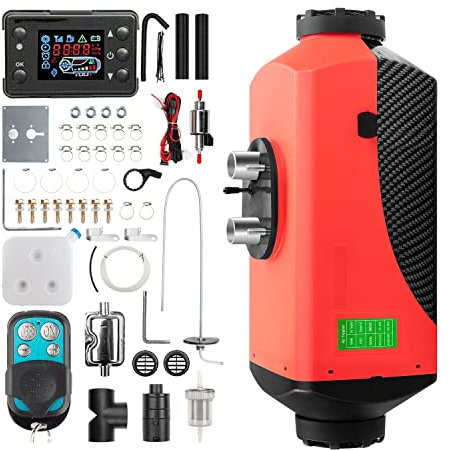 1inchome Dieselheizung, Standheizung Diesel, 12V Lufterhitzer, 2KW/5KW/8KW Air Diesel Heizung mit Schalldämpfer, LCD Schalter u. Fernbedienung für Auto RV Boote LKW KFZ PKW Wohnmobil