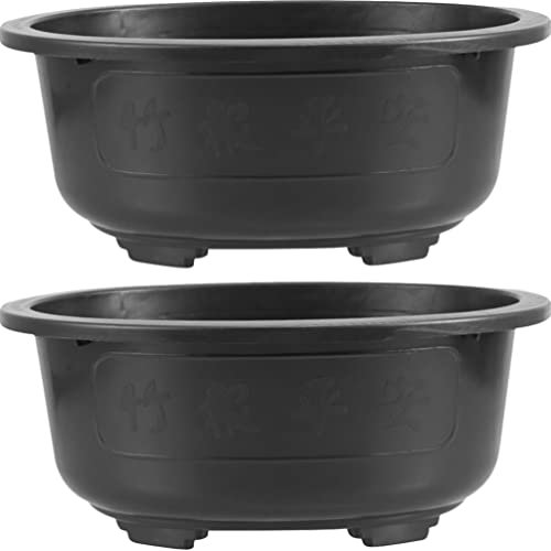 Yardwe 2stücke Großer Ovaler Pflanztopf Praktischer Bonsai Blumentopf Für Garten Balkon Hochwertiger Blumenkübel Mit Drainage Für Innen Und Außenbereich Raumoptimierend Und