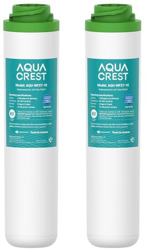 AQUA CREST FQK1K Untertisch-Wasserfilter, 1320 Gallonen, Ersatz für GE FQK1K, FQK2J, GXK185K und GX1S50R (2 Stück)