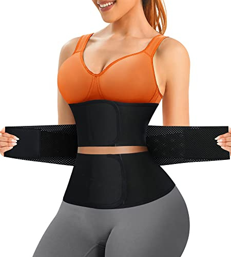 CHUMIAN Korsett Damen Bauchweg Stark Formend Korsage Shapewear Taillenmieder Unterbrust Corsage Bauchweggürtel Waist Trainer Body Shaper (Schwarz, M)