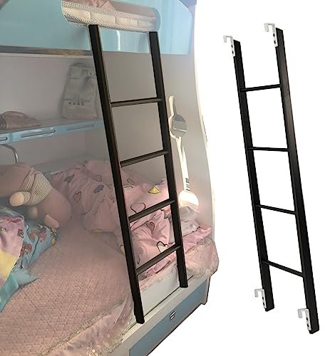 Scaletta Letto a Castello Scala per Letto a Castello Nera con Ganci, Scaletta a Castello per Camper Salvaspazio, Scale a Pioli Portatili In Metallo per Condomini di Dormitori Domestici, Scala Corta (
